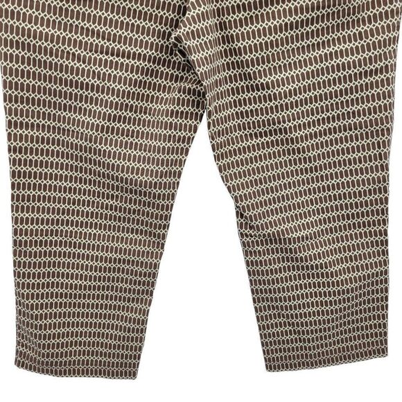 Tommy Bahama Capri Pants 12 Brown Mod Geometric Print Stretch Cotton Resort - Picture 8 of 13